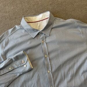 Desoto Men's Houndstooth Button Up Dress Shirt Black And White Size XL